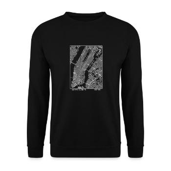 New York Street Grid City Map - Unisex Pullover - Schwarz - Vorne - Alina (178cm) & Michal (187cm)