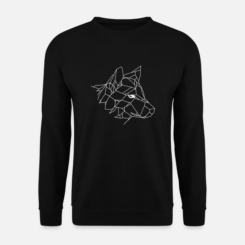geometric white wolf - Unisex Sweatshirt - black