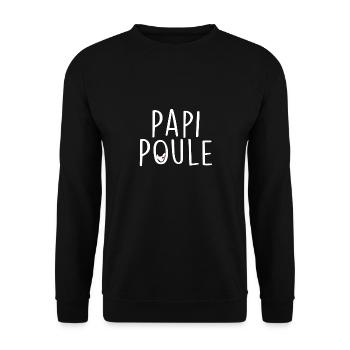 papi poule - Sweat-shirt Unisexe - noir - Devant - Alina (178cm) & Michal (187cm)