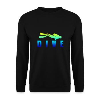 Diving DIVE Scuba Diving Diver gift idea - Unisex Sweatshirt - black - Front - Alina (178cm) & Michal (187cm)