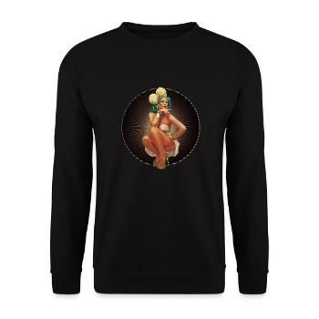 Burlesque Xarah as Pinup Girl Retro Pin Up Art - Unisex Sweatshirt - black - Front - Alina (178cm) & Michal (187cm)