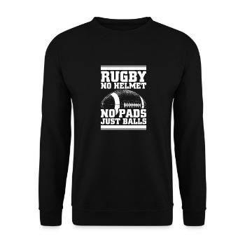 Rugby Sprüche | Spieler England Trainer Geschenke - Unisex Pullover - Schwarz - Vorne - Alina (178cm) & Michal (187cm)