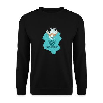 Schwimmen I can fly what is your superpower - Unisex Pullover - Schwarz - Vorne - Alina (178cm) & Michal (187cm)