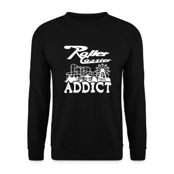 Roller Coaster Addict - Unisex Sweatshirt - black - Front - Alina (178cm) & Michal (187cm)