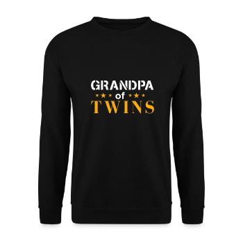 Zwillings Grandpa of Twins Twins Opa Geschenkidee - Unisex Pullover - Schwarz - Vorne - Alina (178cm) & Michal (187cm)