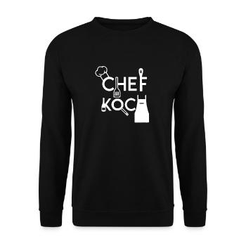 The chef - for chefs and cooks - Unisex Sweatshirt - black - Front - Alina (178cm) & Michal (187cm)