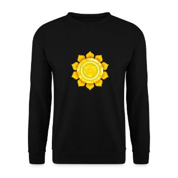 3rd chakra, Manipura - Unisex Sweatshirt - black - Front - Alina (178cm) & Michal (187cm)