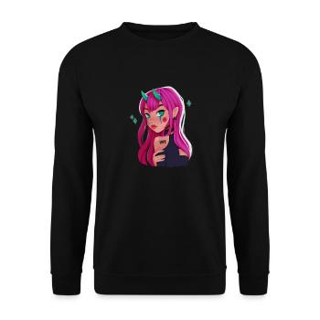 Demon Girl, Devil Girl, petit diable - Sweat-shirt Unisexe - noir - Devant - Alina (178cm) & Michal (187cm)