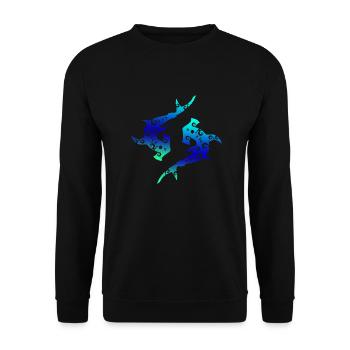 Maori hammerhead shark tribal tattoo gift idea - Unisex Sweatshirt - black - Front - Alina (178cm) & Michal (187cm)
