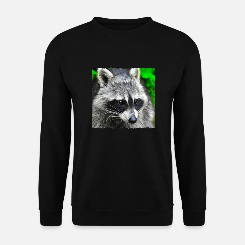 Besuch vom Waschbär - Unisex Pullover - Schwarz