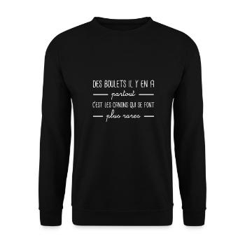 Des boulets il y en a partout - Sweat-shirt Unisexe - noir - Devant - Alina (178cm) & Michal (187cm)