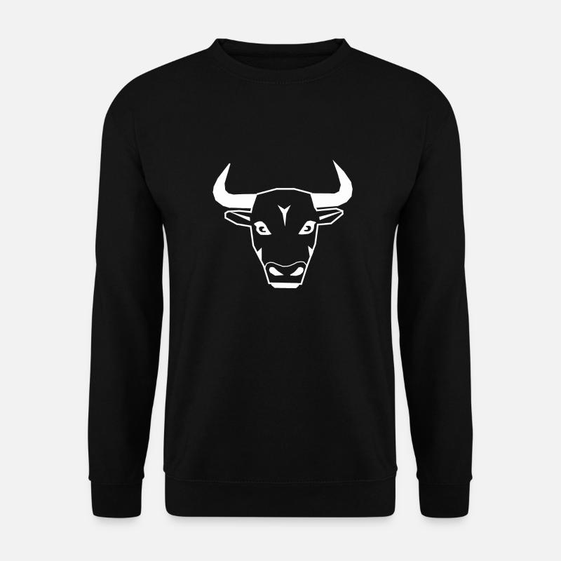 Stierkopf weiß - Unisex Pullover - Schwarz