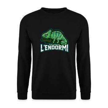 L'endormi caméléon de La Reunion 974 cadeau drôle - Sweat-shirt Unisexe - noir - Devant - Alina (178cm) & Michal (187cm)