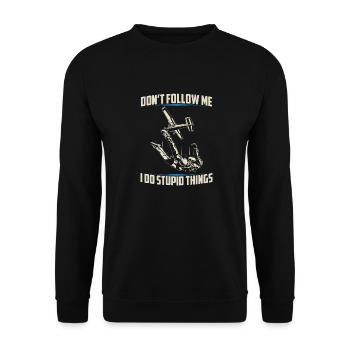 Skydiving | Skydive skydiving gifts - Unisex Sweatshirt - black - Front - Alina (178cm) & Michal (187cm)