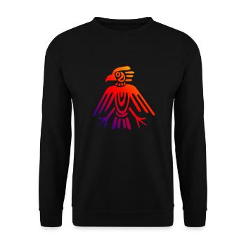 Aztec Symbols Aztec Eagle Tattoo Gift - Unisex Sweatshirt - black - Front - Alina (178cm) & Michal (187cm)