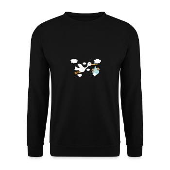 Twins stork twins baby gift idea - Unisex Sweatshirt - black - Front - Alina (178cm) & Michal (187cm)