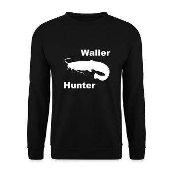 Angeln Waller Angel - Unisex Pullover - Schwarz - Vorne - Alina (178cm) & Michal (187cm)