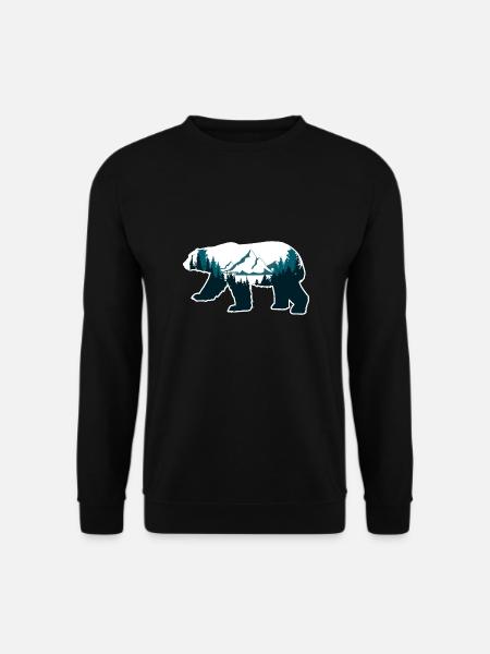 Double Exposure Animals Eisbär Geschenkidee - Unisex Pullover - Schwarz