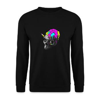 SKULL ART PSYCHE - Unisex Sweatshirt - black - Front - Alina (178cm) & Michal (187cm)