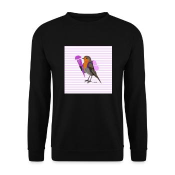 European robin bird knapsack school bag back to school - Unisex Sweatshirt - black - Front - Alina (178cm) & Michal (187cm)