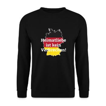 Heimatliebe Spruch Deutschland Heimat Geschenk - Unisex Pullover - Schwarz - Vorne - Alina (178cm) & Michal (187cm)