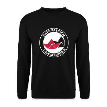 Hate Fascism - Love Pier (on black) - Unisex Sweatshirt - black - Front - Alina (178cm) & Michal (187cm)