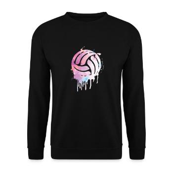 Jouer au volleyball | Cadeau de sport d'équipe de volleyball - Sweat-shirt Unisexe - noir - Devant - Alina (178cm) & Michal (187cm)
