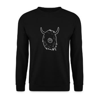 Doodle de vache des Highlands - Sweat-shirt Unisexe - noir - Devant - Alina (178cm) & Michal (187cm)