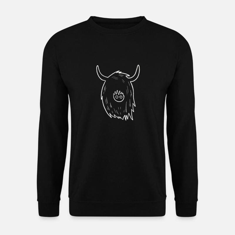 Highland Cow Doodle - Unisex Pullover - Schwarz