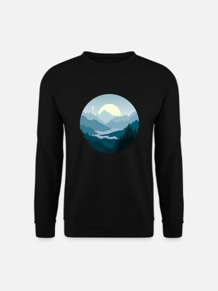 Berglandschaft blau - Unisex Pullover - Schwarz