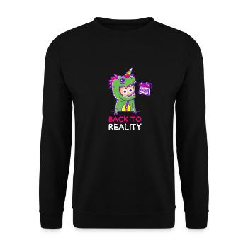 BACK TO REALITY - Sweat-shirt Unisexe - noir - Devant - Alina (178cm) & Michal (187cm)