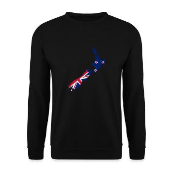 New Zealand Map New Zealand Flag Souvenir Gift - Unisex Sweatshirt - black - Front - Alina (178cm) & Michal (187cm)