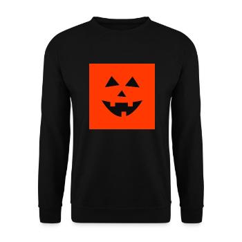 Halloween mask pattern pumpkin face - Unisex Sweatshirt - black - Front - Alina (178cm) & Michal (187cm)
