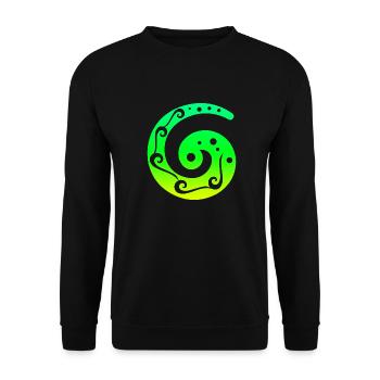 Maori Koru Art Polynesien Tribal Tattoo Geschenk - Unisex Pullover - Schwarz - Vorne - Alina (178cm) & Michal (187cm)