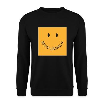 Bitte lächeln Gesichtsmaske - Unisex Pullover - Schwarz - Vorne - Alina (178cm) & Michal (187cm)