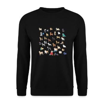 Dogs Dogs galore - Unisex Sweatshirt - black - Front - Alina (178cm) & Michal (187cm)