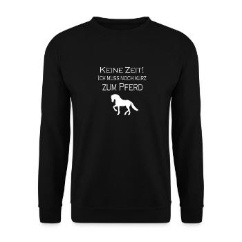 Pferde Spruch Reiten Reiter - Unisex Pullover - Schwarz - Vorne - Alina (178cm) & Michal (187cm)