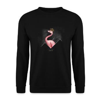 Royalty Flamingo Crown Pink Bird - Unisex Sweatshirt - black - Front - Alina (178cm) & Michal (187cm)