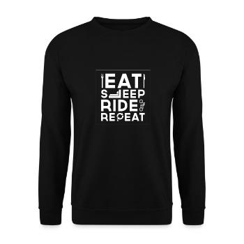 Eat Sleep Ride Repeat - Unisex Sweatshirt - black - Front - Alina (178cm) & Michal (187cm)