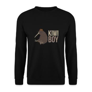 New Zealand Kiwi Boy Partner Look Funny Gift - Unisex Sweatshirt - black - Front - Alina (178cm) & Michal (187cm)