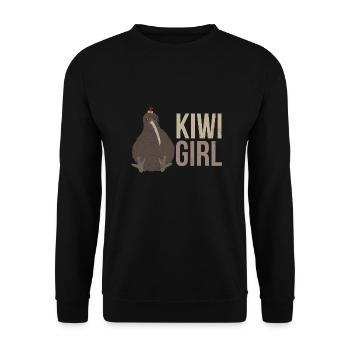 New Zealand Kiwi Girl Partner Look Funny Gift - Unisex Sweatshirt - black - Front - Alina (178cm) & Michal (187cm)