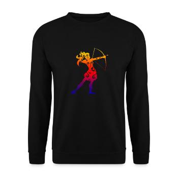 Idée cadeau drôle de fille de tir à l'arc maori - Sweat-shirt Unisexe - noir - Devant - Alina (178cm) & Michal (187cm)