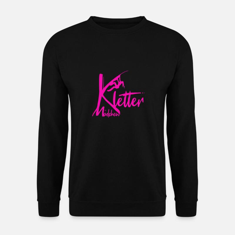 Kletter Mädchen Pink Klettern Kletterin Geschenk - Unisex Pullover - Schwarz