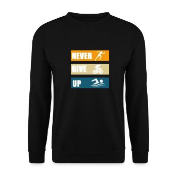 Gib nie auf - Unisex Pullover - Schwarz - Vorne - Alina (178cm) & Michal (187cm)