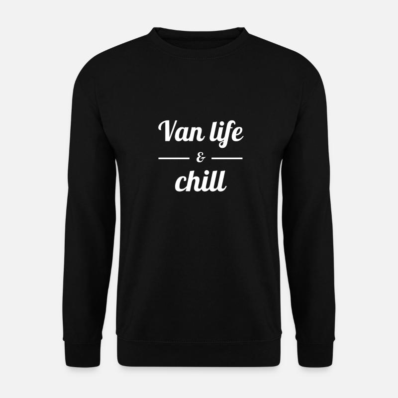Van life & chill || Camping & Natur Fans Geschenk - Unisex Pullover - Schwarz