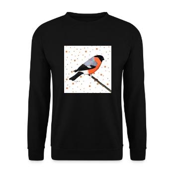 Bullfinch Orange Bird Animal Women Men Children - Unisex Sweatshirt - black - Front - Alina (178cm) & Michal (187cm)