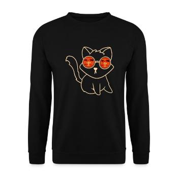 cat explosion - Katzen Explosion - Unisex Pullover - Schwarz - Vorne - Alina (178cm) & Michal (187cm)