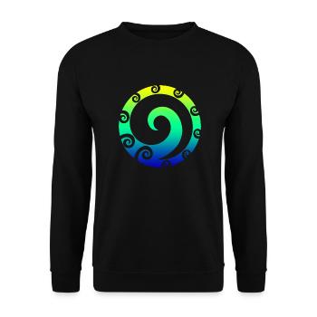 Maori Koru Art Polynesian Tribal Tattoo Geschenk - Unisex Pullover - Schwarz - Vorne - Alina (178cm) & Michal (187cm)