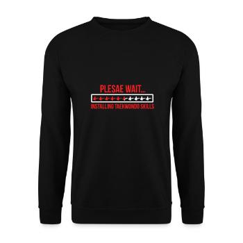 Veuillez attendre l'installation du cadeau de compétences de taekwondo - Sweat-shirt Unisexe - noir - Devant - Alina (178cm) & Michal (187cm)