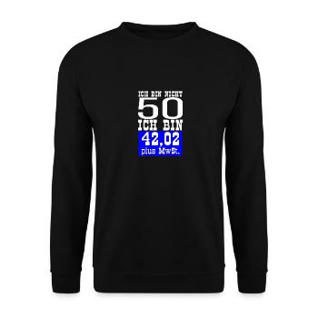Geburtstag 50 Jahre Buchhalter Geschenk - Unisex Pullover - Schwarz - Vorne - Alina (178cm) & Michal (187cm)